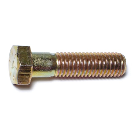 Midwest Fastener Grade 8, 1/2"-13 Hex Head Cap Screw, Zinc Yellow Steel, 2 in L, 25 PK 00725